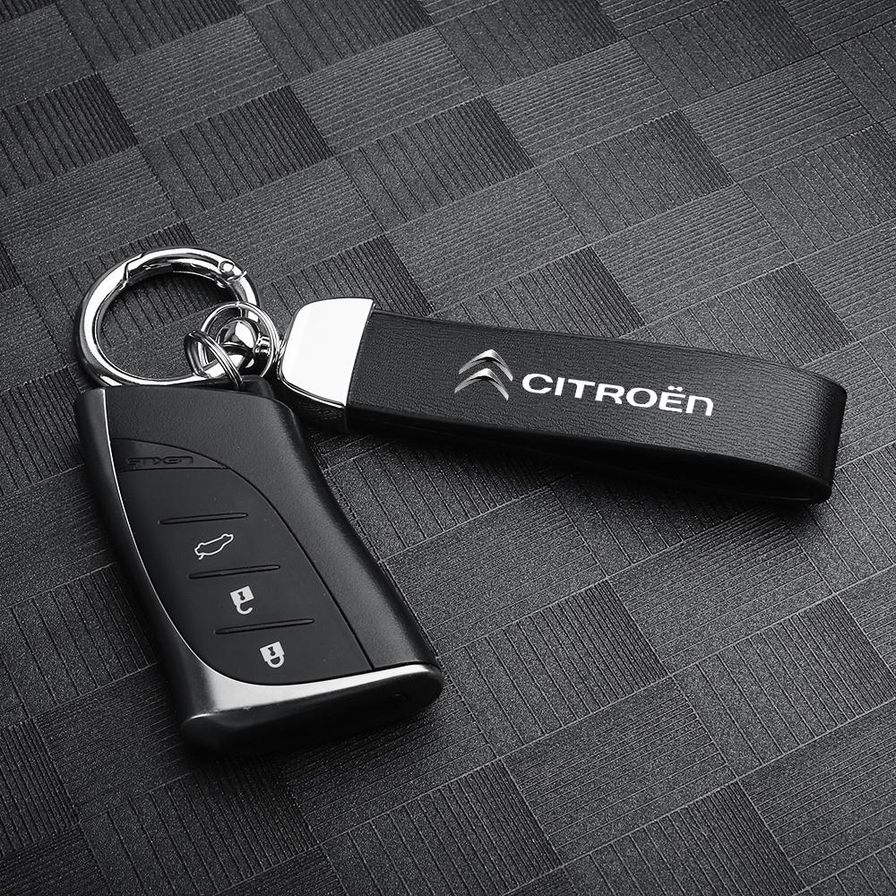 Fashion Leather Car Metal Keychain Horseshoe Buckle Waist Pendant Car Accessories For Citroen C1 C2 C3 C4 Picasso C-ELYSEE C6 C5