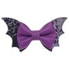 2 pcs/set Double Layered Halloween Barrettes Bow Sequins Hairpin Bat Wing Hair Clips  Girl