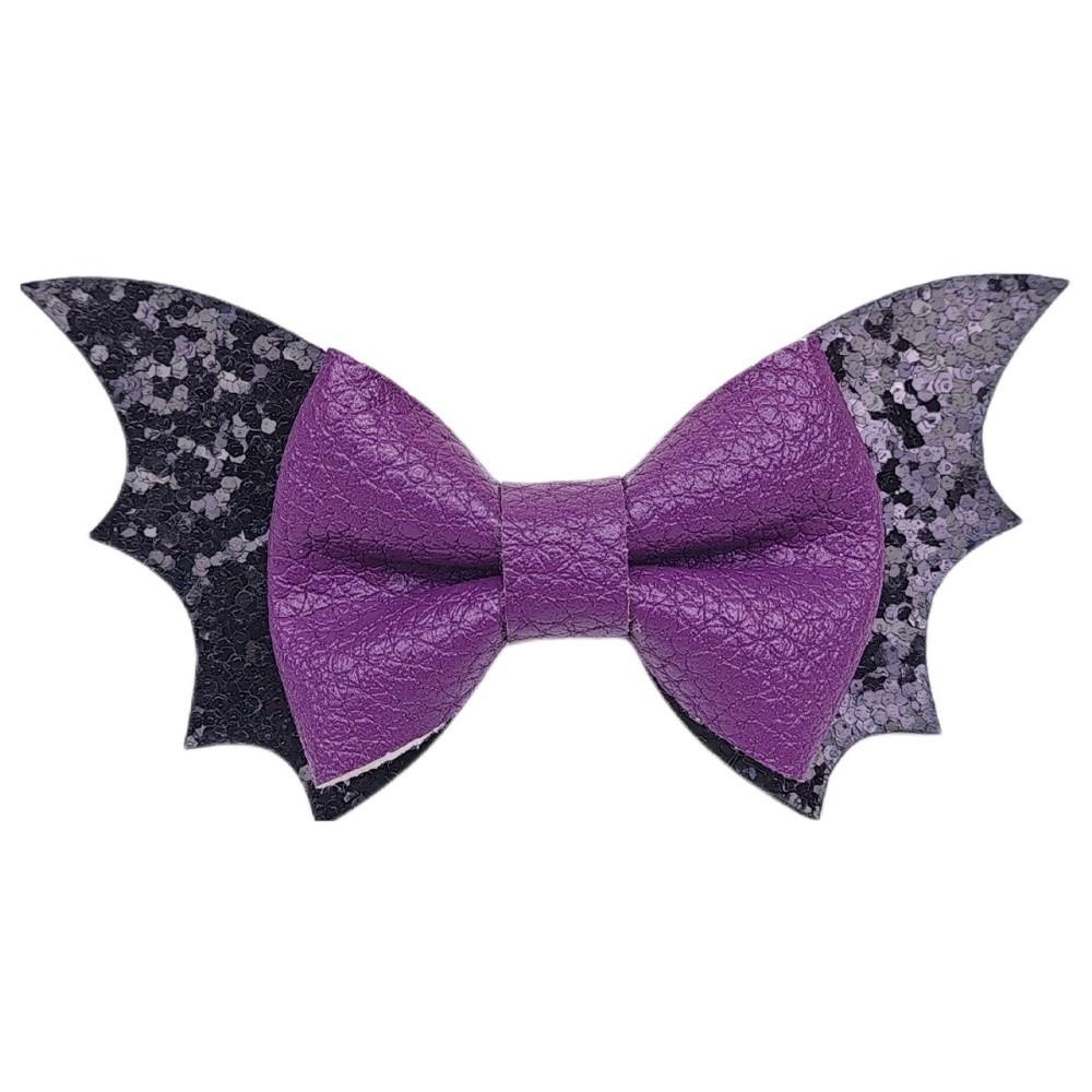 2 pcs/set Double Layered Halloween Barrettes Bow Sequins Hairpin Bat Wing Hair Clips Girl
