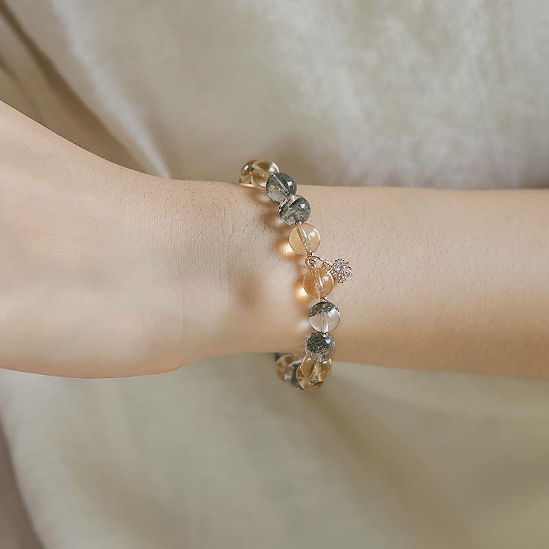 Natural Crystal Green Ghost Bracelet Women'S Gypsy Star Citrine Bracelet Diy Fashion Niche Jewelry