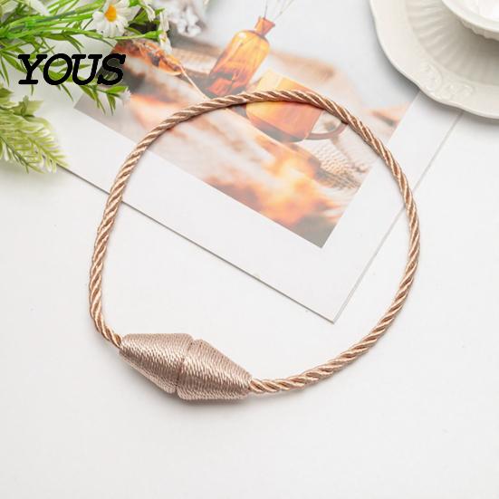 Curtain Holder Without Hooks 1Pc Magnetic Cone Tieback, Ends Twist Rope Wall Damage Free Tie Holder, Decorative Draperies for Living Room Bedroom