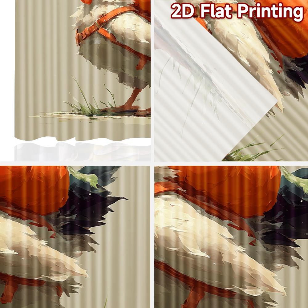 2D flat printing 2pcs Curtains Cute chicken pumpkin harvest Digital Printed Polyester Drapes Festive Wall Decor Perfect for
