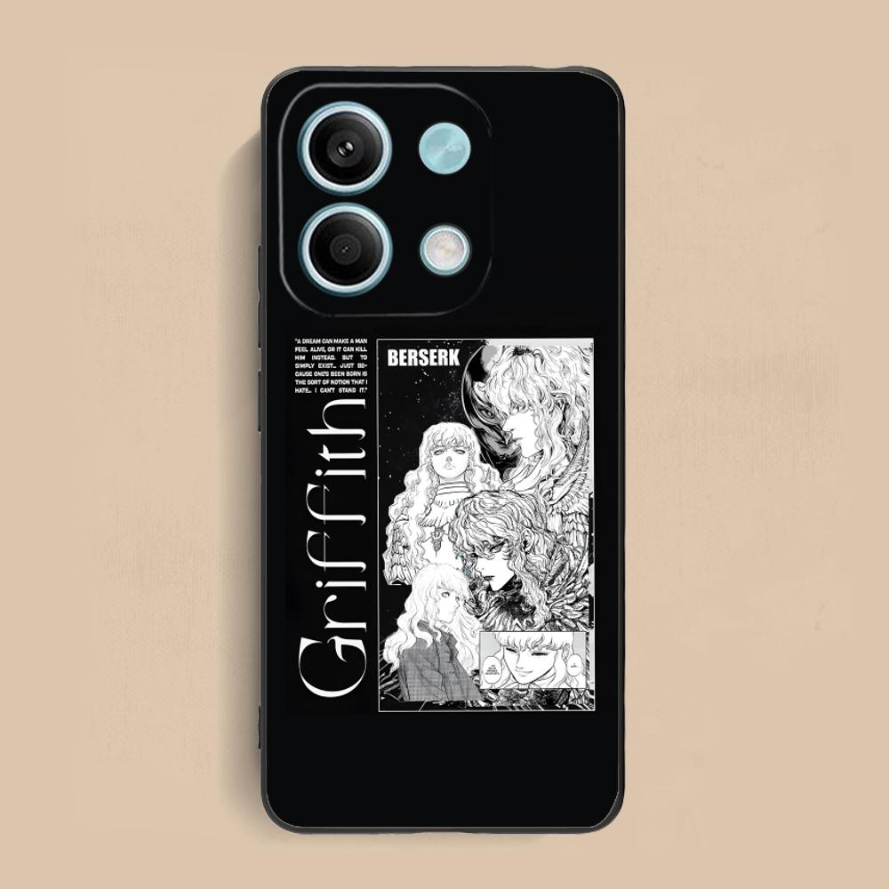 Anime Griffith Phone Case for Xiaomi Redmi Note 14 13 12 11 S Pro Plus 4G 5G Soft TPU Shockproof Cover