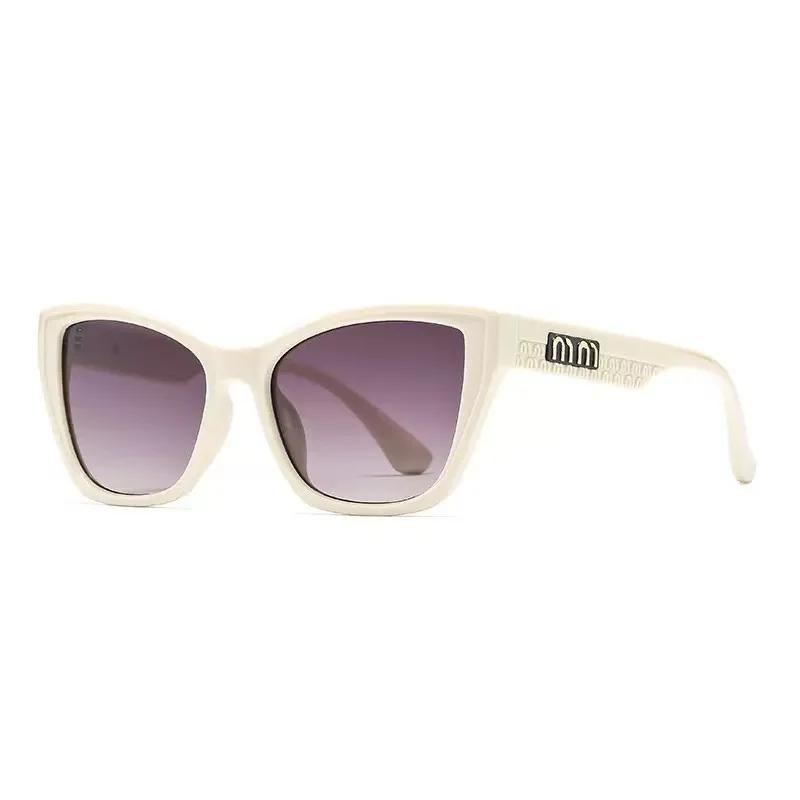 Women's Fashionable and Retro Cat-eye Sunglasses UV400 Ultraviolet-proof Outdoor Large Frame Shades Glasses Eye Protection
