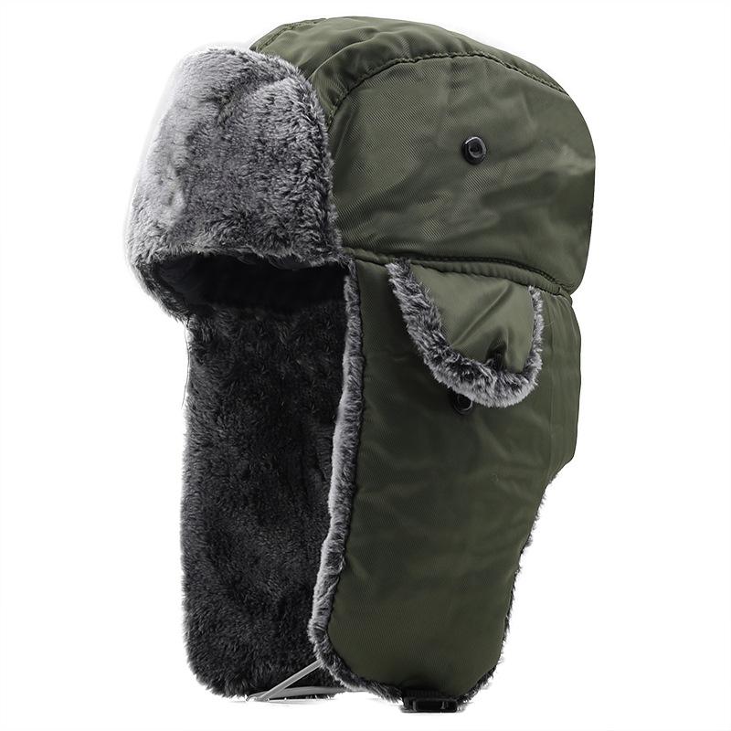 Winter new Northeast cycling hat men's ear protection warm hat windproof and cold Lei Feng hat women's solid color simple