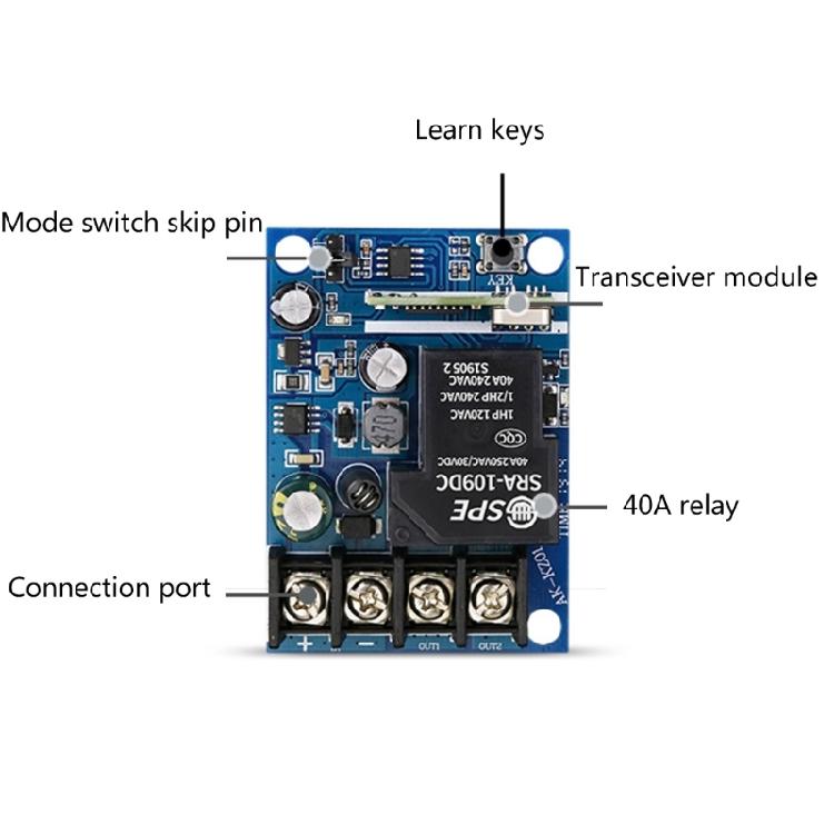 DC12V-48V RF 433Mhz 315mhz Wireless Remote Control Switches 30A High Current RF