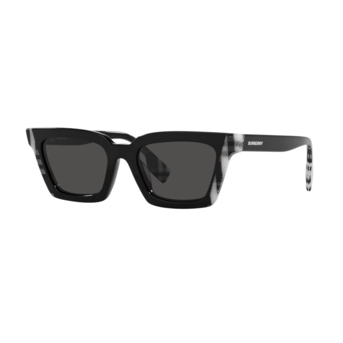 Burberry Check Letter Irregular Shape Sunglasses Women sunglasses Black BE4392U405187 Basic Packaging-Eyeglass Case+Box