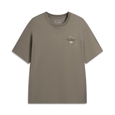 Li Ning Sports Lifestyle Series Letter Round Neck Loose Fit Breathable Short Sleeve T-Shirt Unisex Tops ATSW257-8