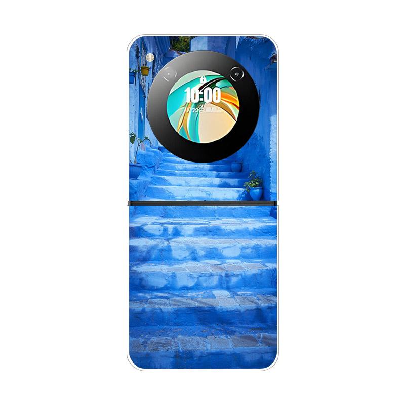 Etui na ZTE Nubia Flip NX724J Modne Malowane Przezroczyste Twarde PC Składane Na ZTE Libero Flip 5G A304ZT Przezroczyste Etui na Telefon Funda