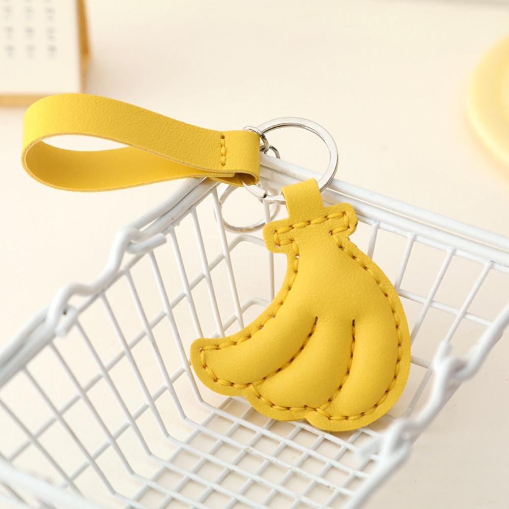 Cute Fruit Pendant Strawberry Bag Pendant Portable Leather Keychain  Gift