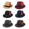 Vintage Fedora Hat Cotton Short Brim Western Cowboy Hat Versatile Trilby Top Hat for Dinner Outdoor Casual Wear
