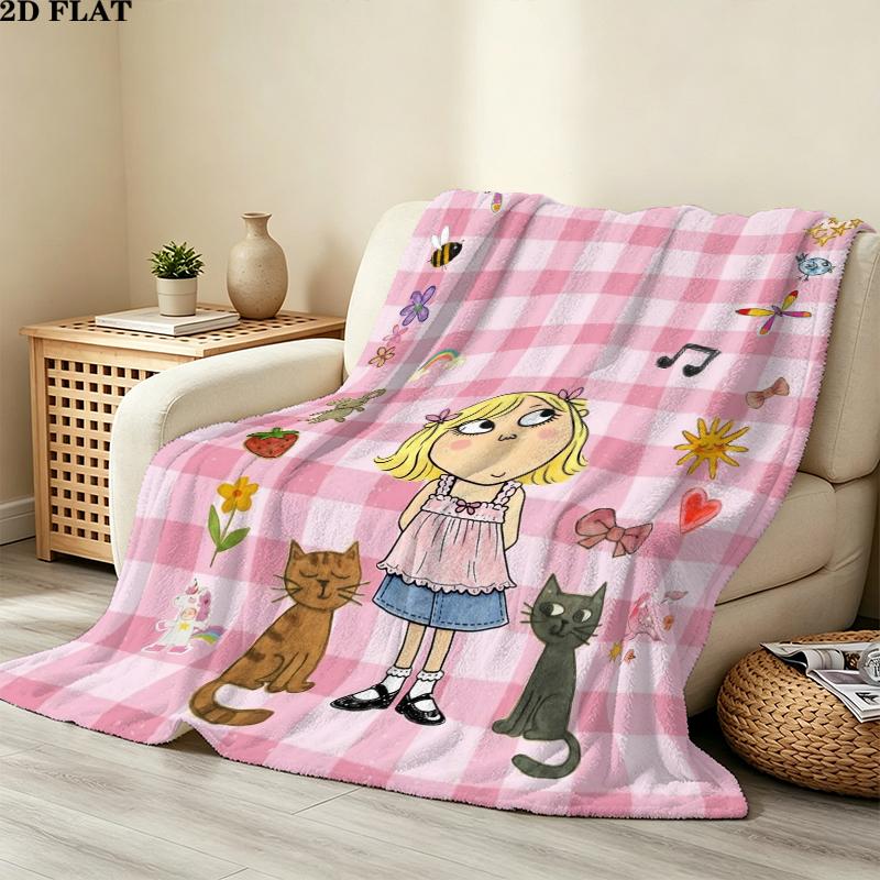 Charlie Lola Print Flannel Blanket, High quality Comfortable for All Seasons, Home Decor, Warmth and Comfort, Perfect for Christmas Gifts