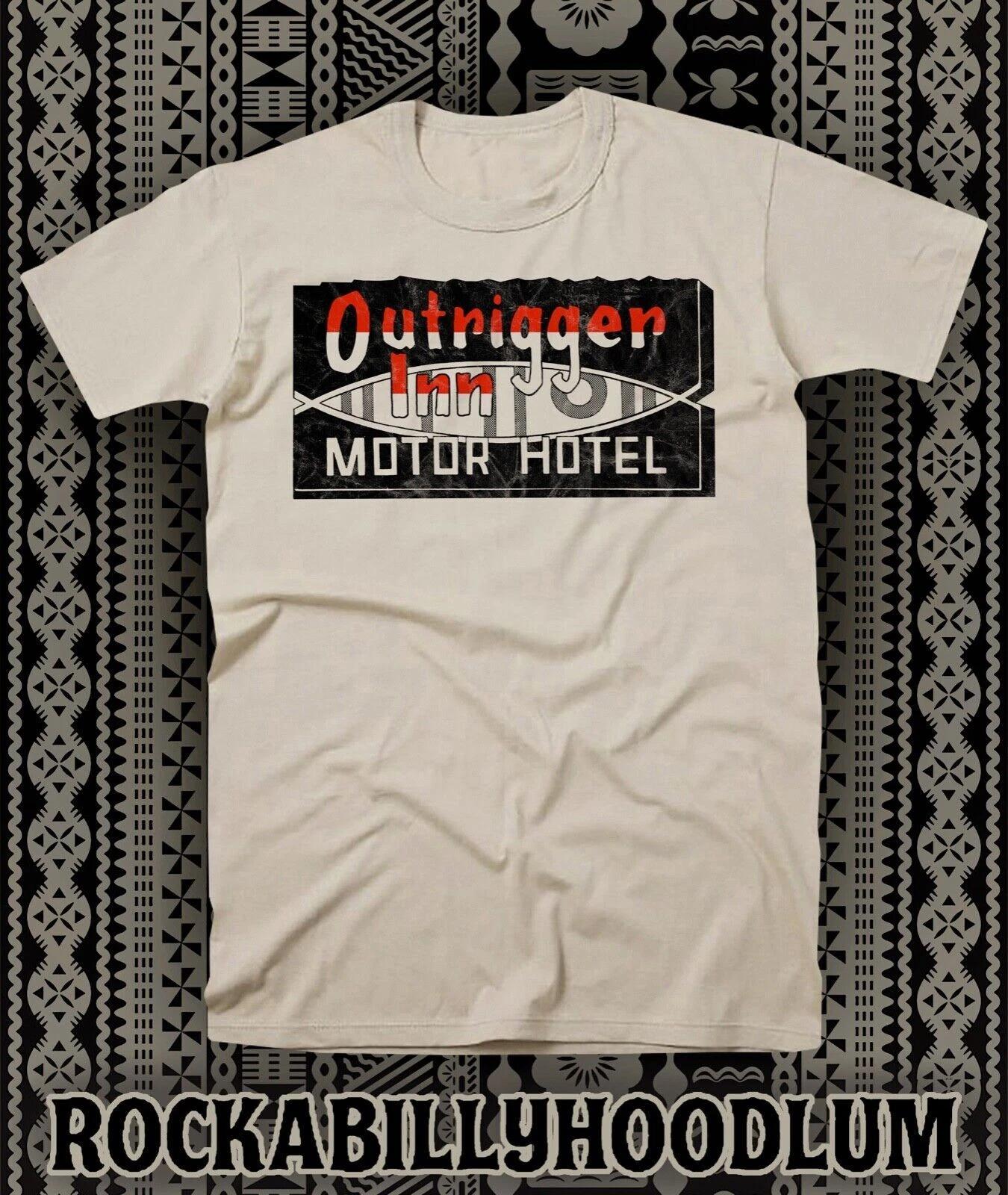 

Retro Tiki Art Tee T Shirt 100% Cotton Bar Mug Outrigger Inn Motor Hotel XL