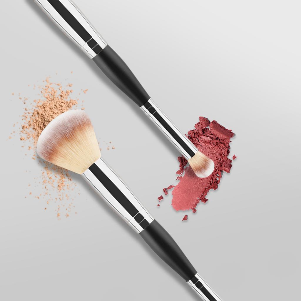 Pinceaux de maquillage professionnels à double tête 2 en 1, pour fond de teint, anti-cernes, surligneur, poudre, blush, outils de beauté