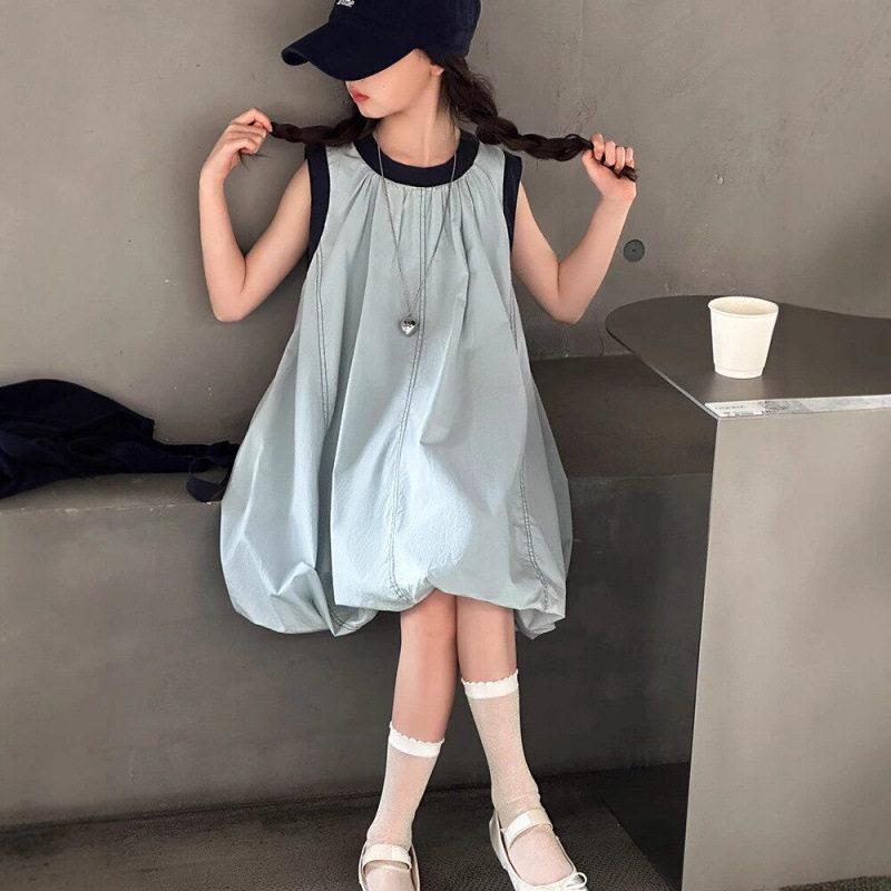 Girls Summer Sleeveless Bud Dress Fashionable A Line Sundress For Big Kids 120