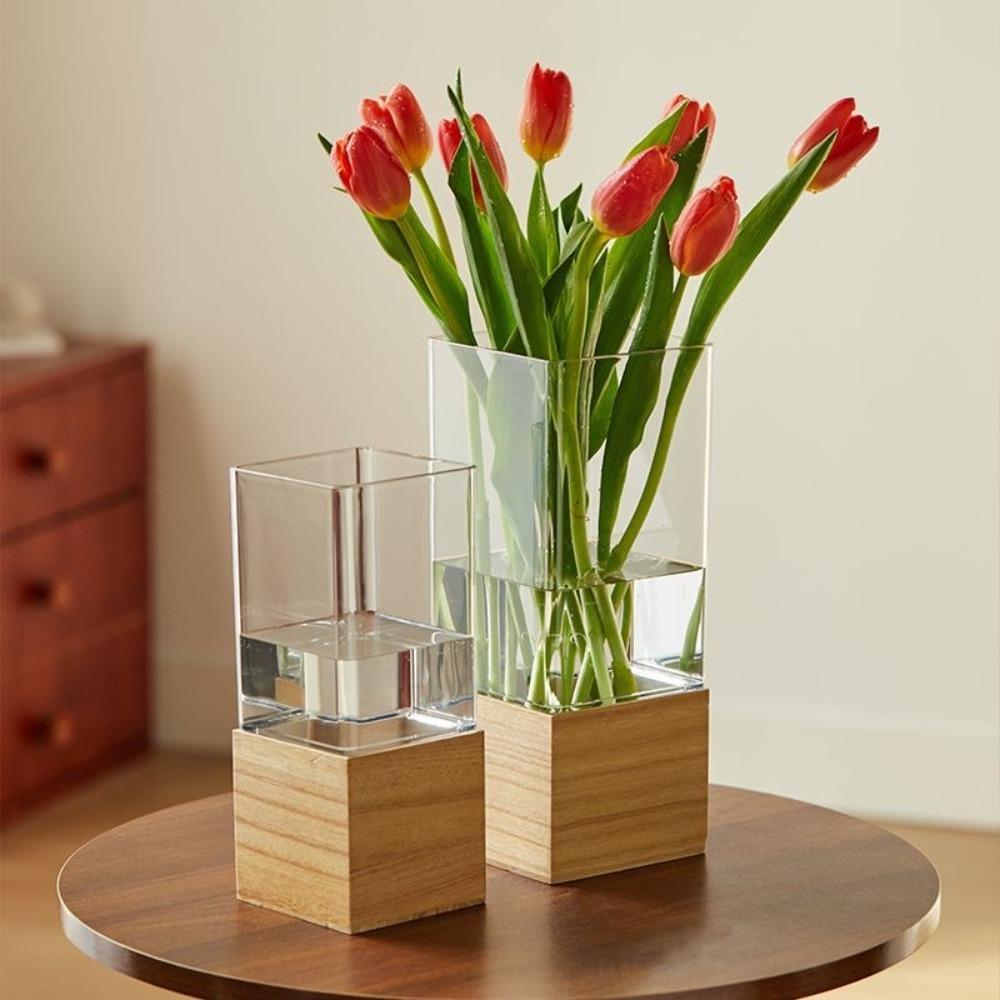Transparent Acrylic Flowers Vase Nordic-Style Decorative Vase Simple Hydroponic Vase  Living Room