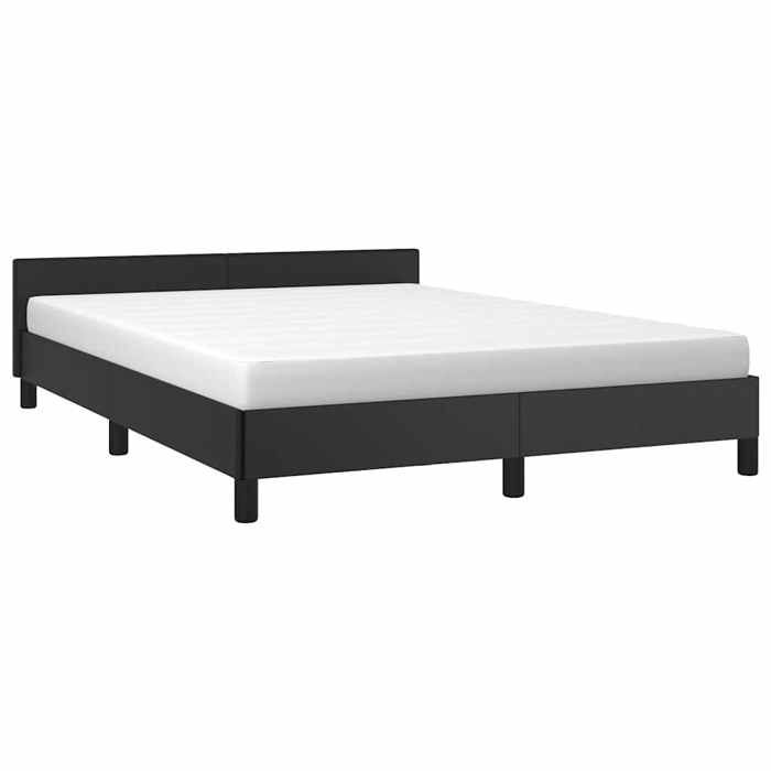 VidaXL Bed Frames with Headboard Slat Base Upholstered Bed Slat Frame Double Bed Adult Bedroom Interior Black 347501