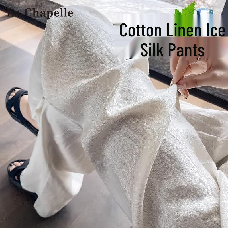 Women s Loose Fit Tencel Linen Wide-Leg Pants L