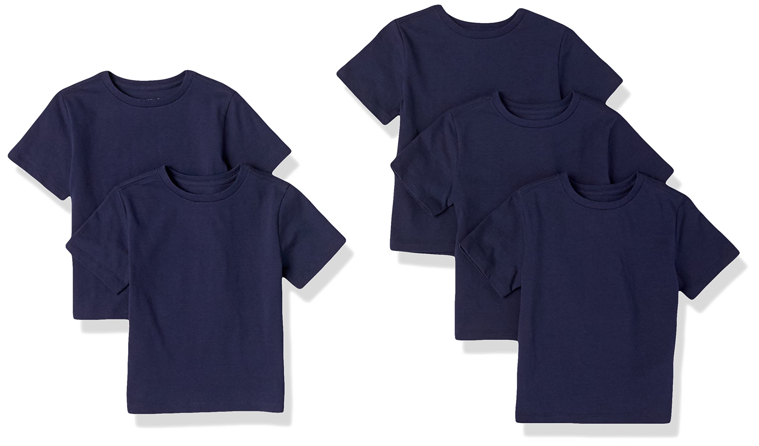 

Set of 5 Boys Short [Amazon Essentials] T-Shirts, Sleeves, Navy, 135-145