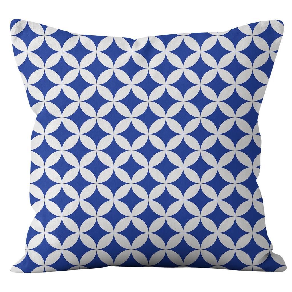 Nordic Style Blue and White Geometric High-end Pattern Pillow Cover Simple and Fashionable Home Sofa Cushion Cover Pillow Cover