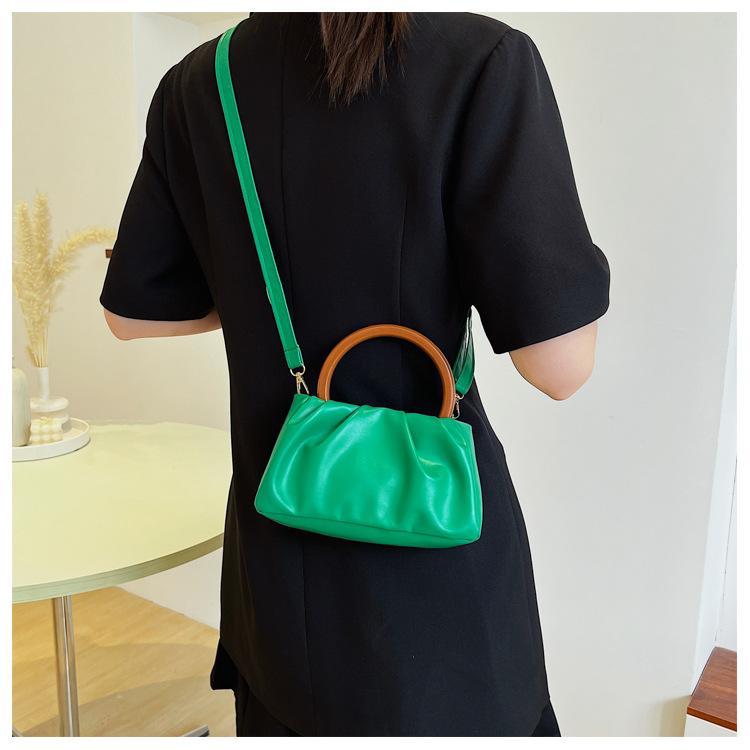 Wolkenplissierte Kunstleder-Schultertasche für Damen im Vintage-Stil, Crossbody, quadratische Geldbörse