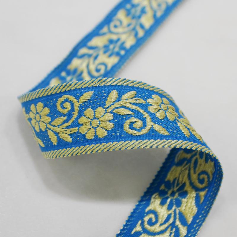 Ethnic Style Polyester Colored Jacquard Webbing for Clothing Accessories