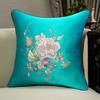 Chinese-style Embroidery Throw Pillow Redwood Sofa Cushion Cover Headboard Flowers Solid Wood Chair Lumbar Support Cushion Cover