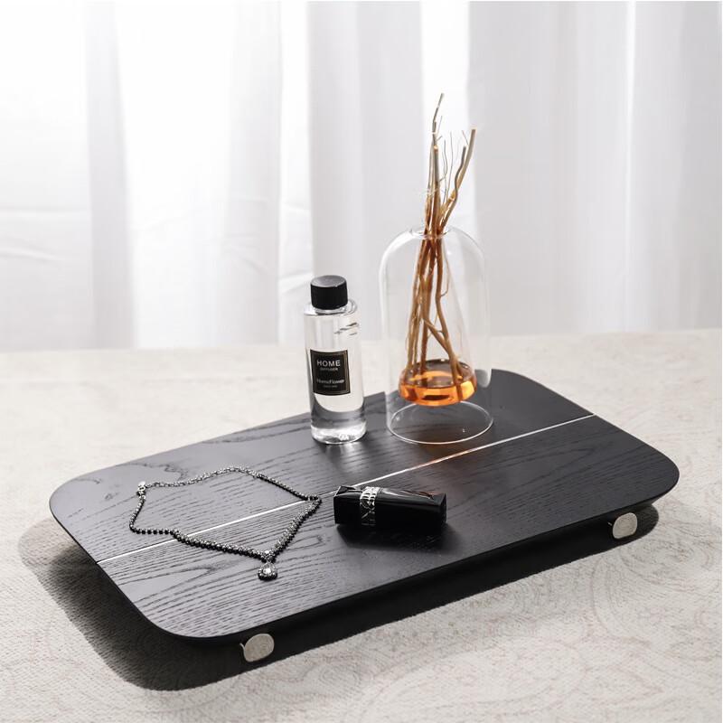Wabi-Sabi Style Black Decorative Storage Tray