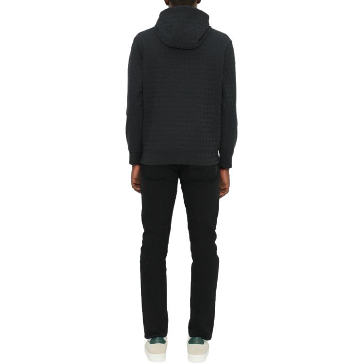 Emporio Armani Asv Lyocell-blend Jacquard Jersey Hooded Sweatshirt with Repeated Eagle Motif EM003424-AF13700-FC230