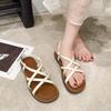 Mori Roman Woven Sandals Women's Summer New Wear Soft-soled Sandals Women's Not Tired Feet Casual Beach Sandals