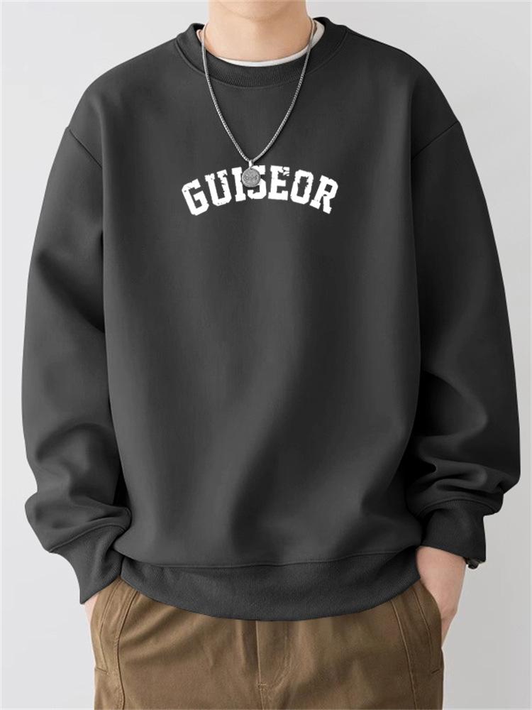 Men's Retro Heavyweight Crewneck Sweatshirt - Autumn/Winter Trendy Loose Pullover