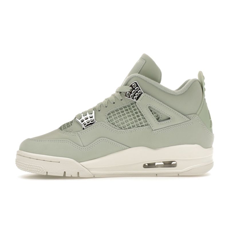 Air Jordan 4 Retro Abundance / Seafoam Women Sneakers Green Sail Metallic-Silver HV0823-003