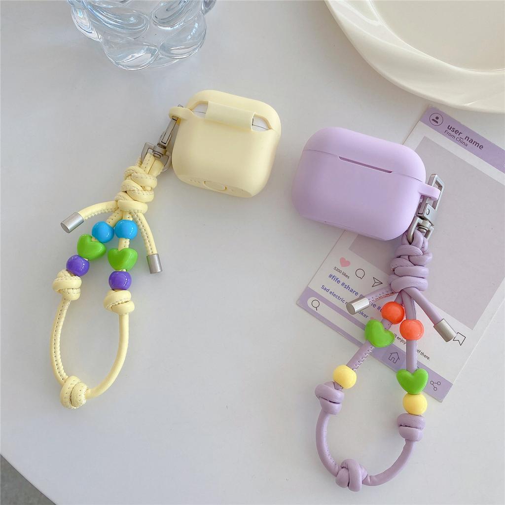 Beaded Leather Rope Is Suitable for Apple AirPods 1 Earphone Protective Case Pro1 Earphone Case 1st Generation Silicone Soft Case