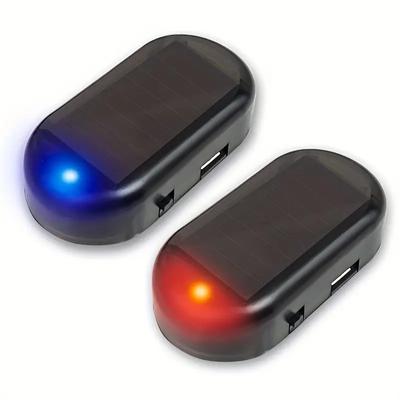 Solar Powered Car Alarm LED Light, Anti-theft Warning Flashing Light, Red/Blue