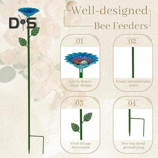 Zavlažovací stanice pro včely, snadno instalovatelná, tvar květiny, barevná včela, motýl, koupelová miska, zavlažovací kolík, zahradní dekorace