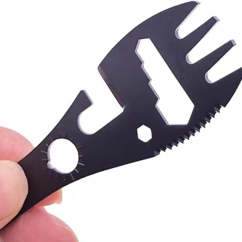 1Pc 10-in-1 Multifunctional Outdoor Camping Survival Fork Spoon Kitchen Multifunctional Wrench Bottle Opener Spoon