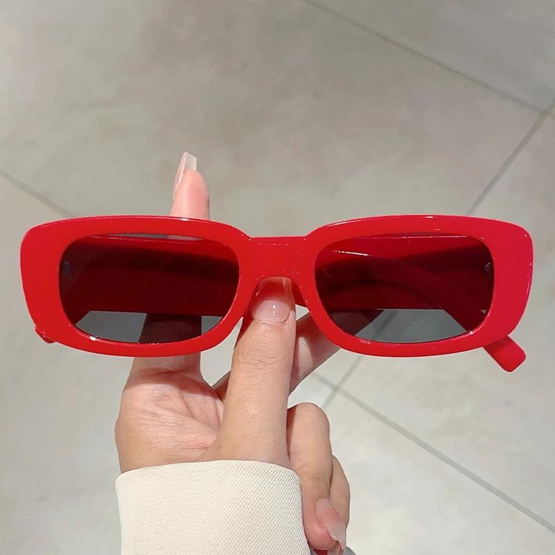 Vintage Rectangle Sunglasses Women New in Original Shades for Wedding Trendy Fashion Design Party Bride Sun Glasses