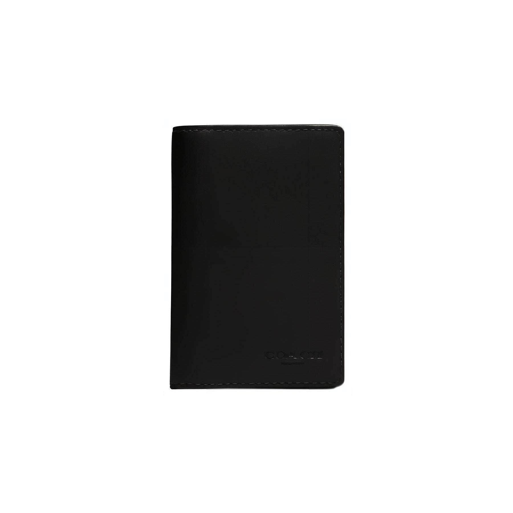 

Coach 8 Solid Color Credit Card Slot Calfskin Card Holder Wallet Unisex Wallet Black CJ728-QBBK Gift Box Set (Basic Set+Black Box)