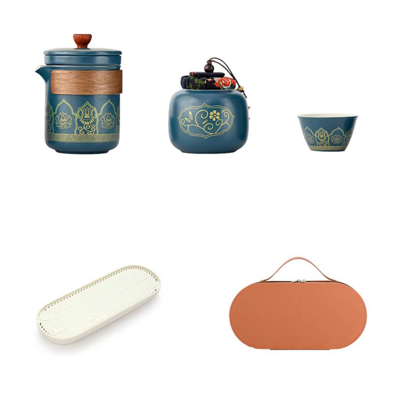 Portable Travel Kung Fu Tea Set Creative Ceramic Quick Tea Set Chinese Office Teapot And Cup Set Light Luxury Friend Gifts