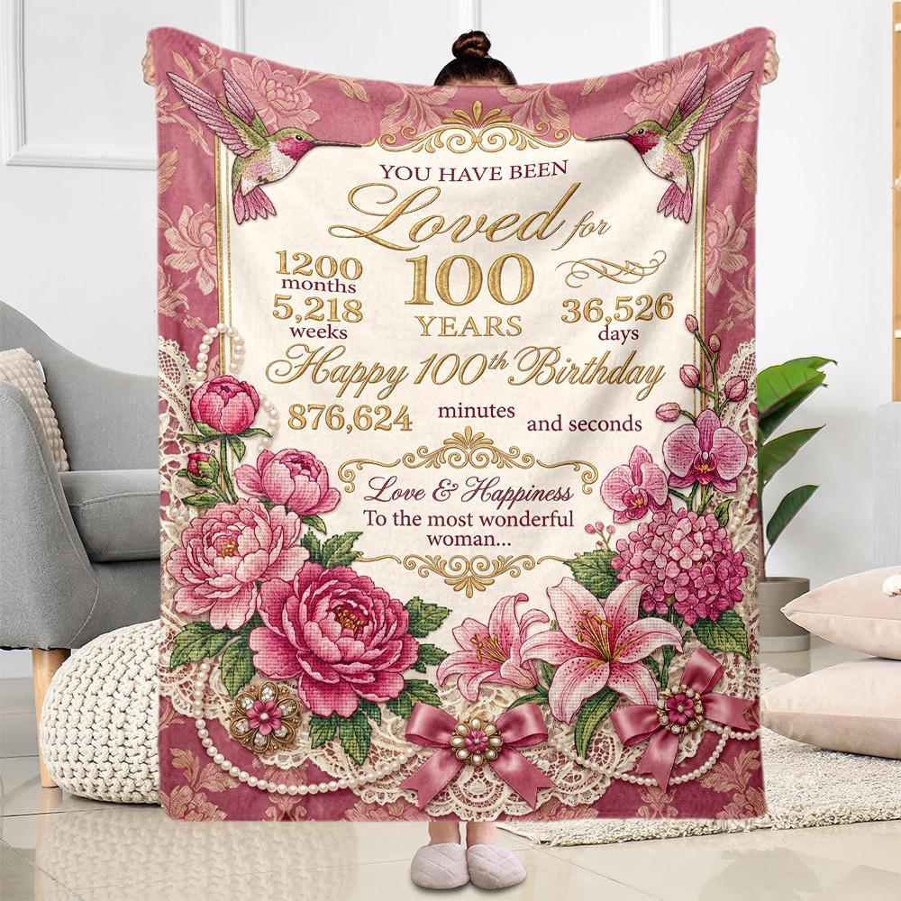 Celebrate Years Love Blanket Ultra-Soft Perfect for Chair Bedding Couch for All Seasons Digital Print Perfect Gift for Relatives and Friends
