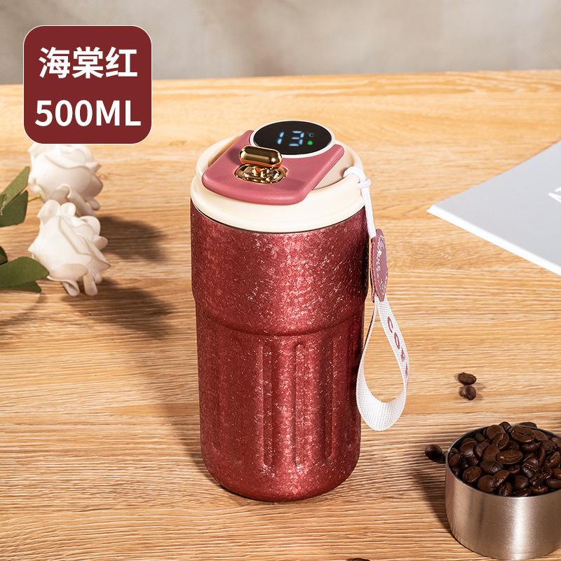 450ml Thermos Bottle Smart Display Vacuum Cup Office Coffee Cup Business Portable Temperature 316 Stainless Steel Thermal Mug