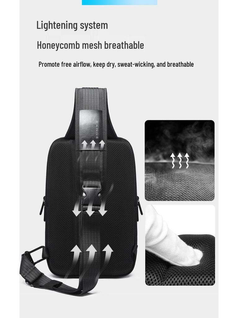 BANGE Men's Trendy Large Capacity Chest & Shoulder Sling Bag