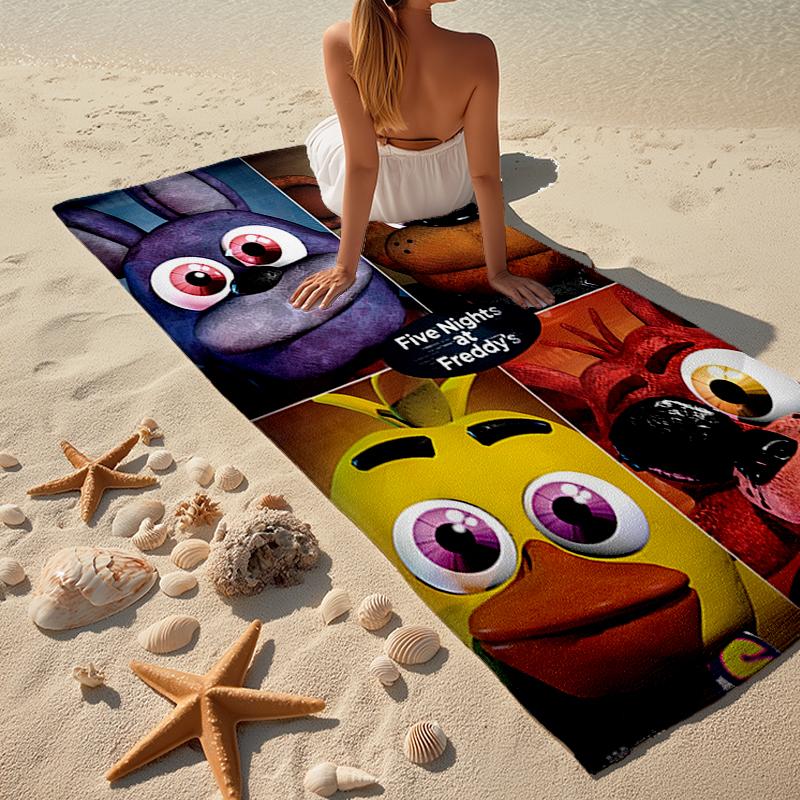 Ultra-Soft Beach Towel with Freddy Theme,Ideal for Pool - Camping, Diving - Perfect Travel Essential, Vibrant Beach Towel.