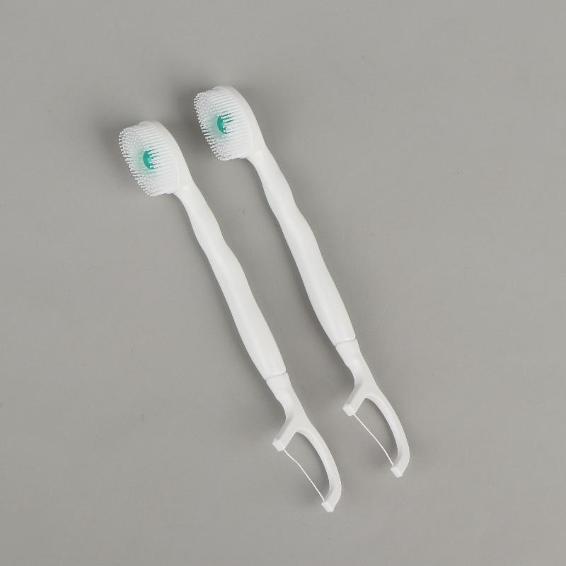 8/16Pcs Portable And Individually Packaged 3-In-1 Brush Head Toothbrush Floss Disposable Toothbrush For Adults On Business Trips