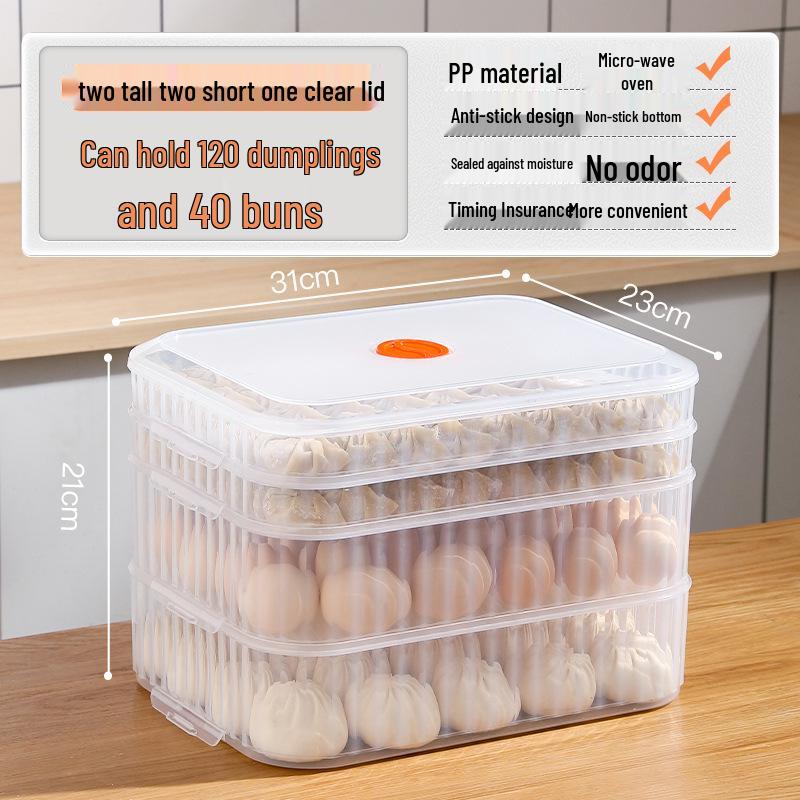 Dumpling & Wonton Freezer Storage Box for Fresh-Keeping and Quick-Freezing Noodles
