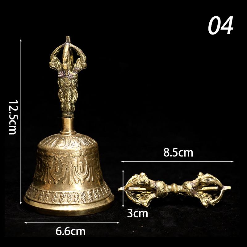 Premium Tibetan Buddhist Meditation Bell & Dorje Ritual Set Handheld Bell for Yoga Sound Therapy and Spiritual Ceremonies