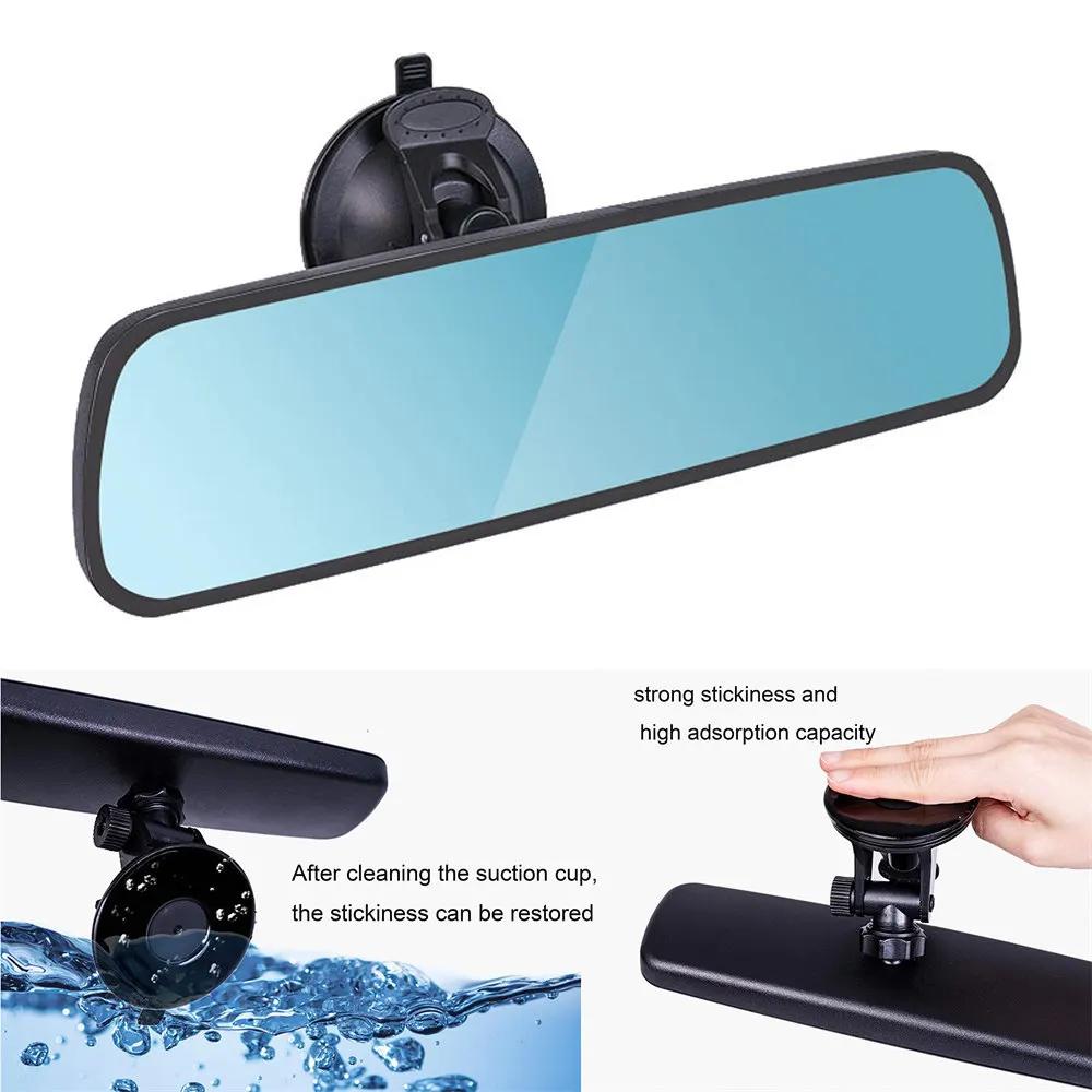 

Wide-angle Anti-glare Blue Rearview Mirror Universal 360° Rotates Adjustable Suction Cup Interior Rear View Mirror Car синій