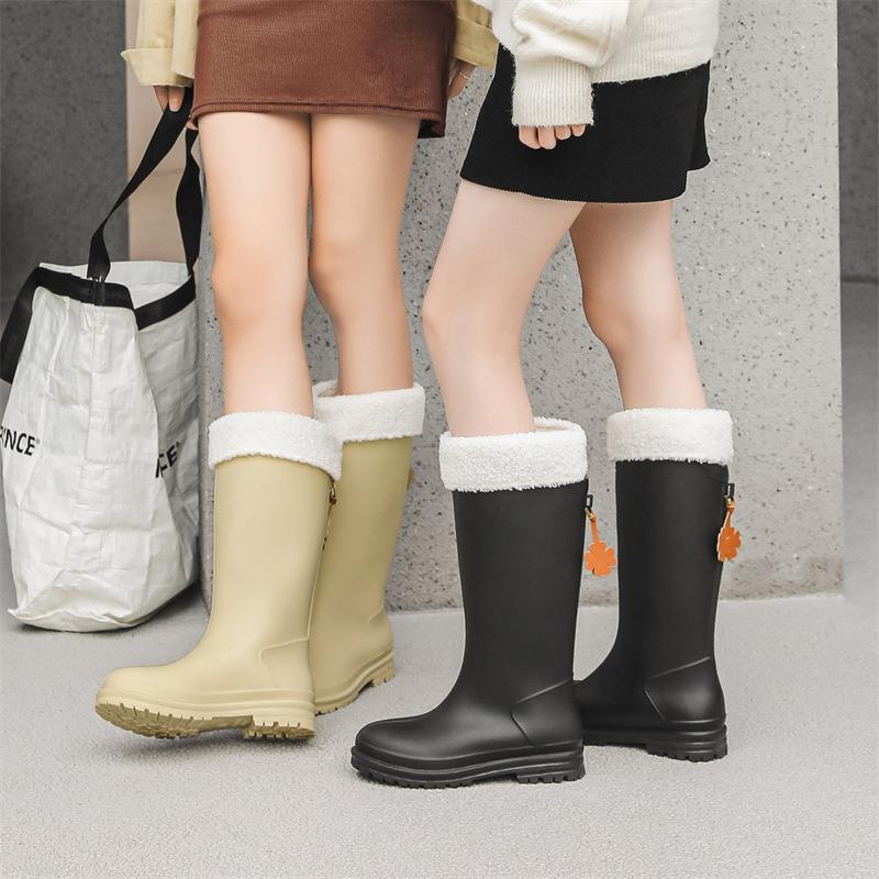 Tall Non-slip Rain Shoes Adult Women's Rain Boots Outer Wear Rubber Shoes Wear-resistant Long Water Shoes Water Boots Camping
