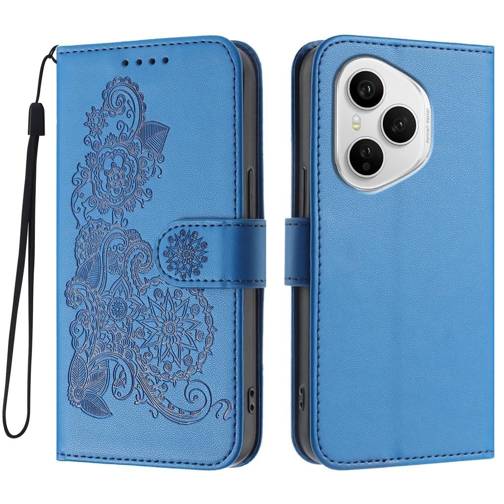 Pro Honor 400 Pro 5G (Globální) Pouzdra na telefon Mandala Květ Kožená Peněženka Mobilní Kryt s Poutkem
