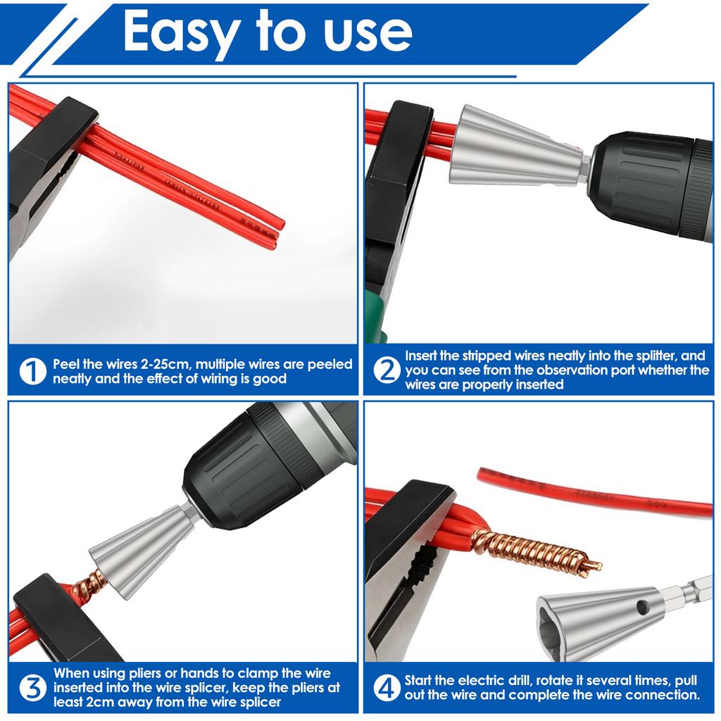 2/4Pcs Quickly Twister Electrician Artifact For Power Drill Drivers Twisted Connector Cable Device Multi-tool Wire Twisting Tool